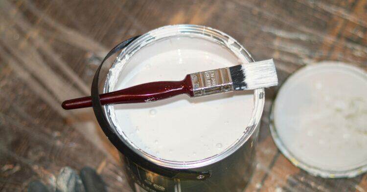 White paint and paintbrush (Unsplash | henry perks)