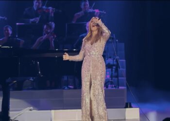 Singer Celine Dion performs on stage in Las Vegas.