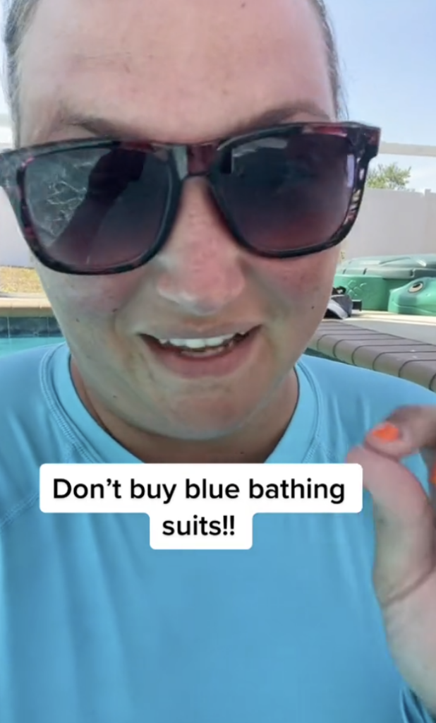 Blue swimsuit danger kids