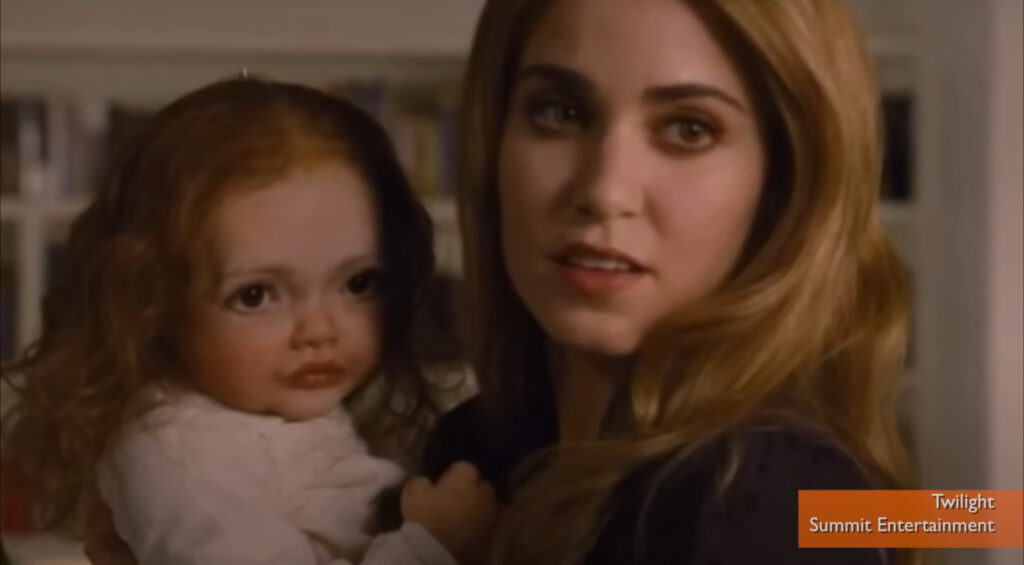 a screen cap of baby renesmee from twilight