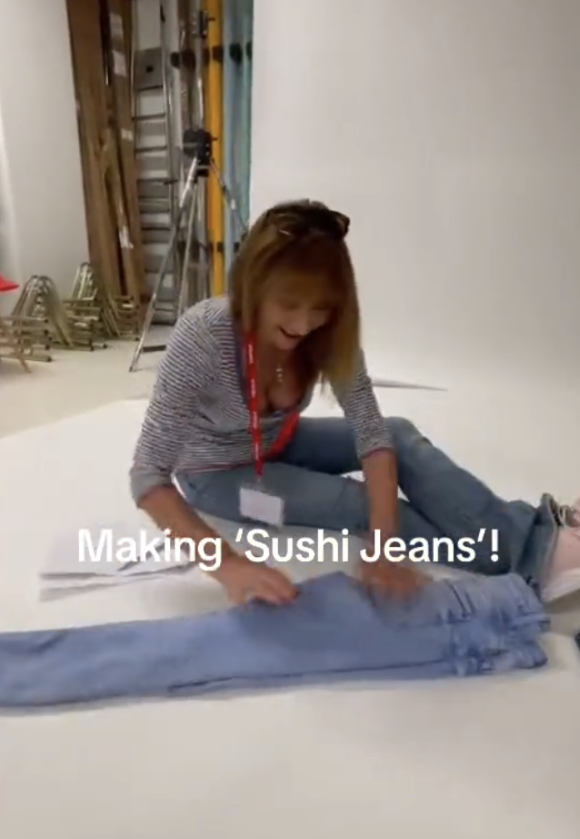 Sushi Jeans Travel Packing Hack 