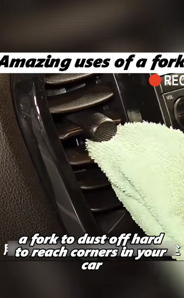cleaning small areas using a fork