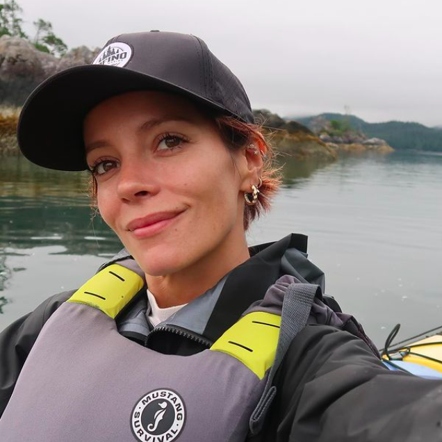 Lily Allen on lake via Instagram