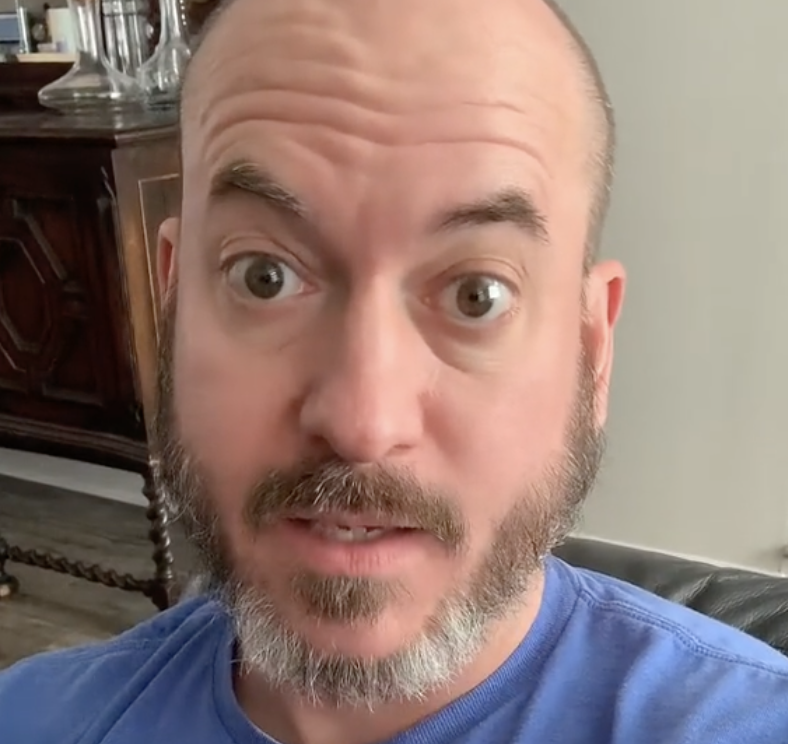 man talking in a TikTok video