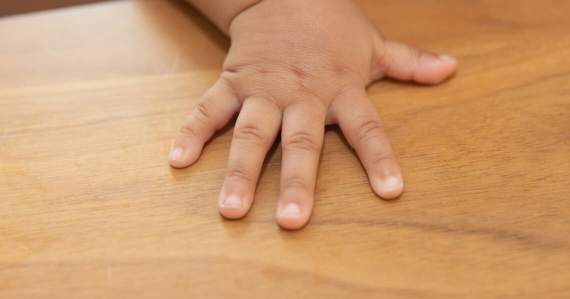 a close-up of a baby's hand