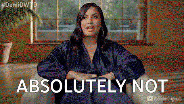 A gif of Demi Lovato saying