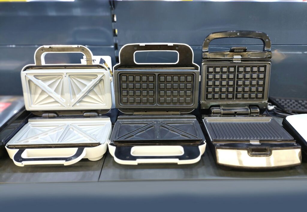 a couple of panini's sitting on top of a table