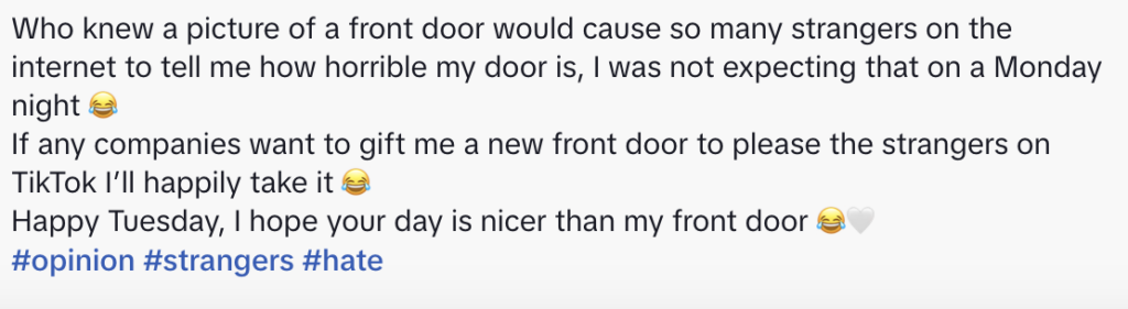 TikTok caption