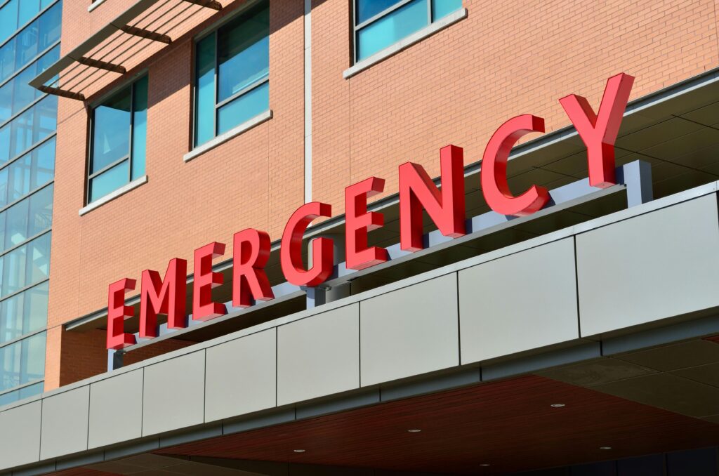 Emergency hospital sign