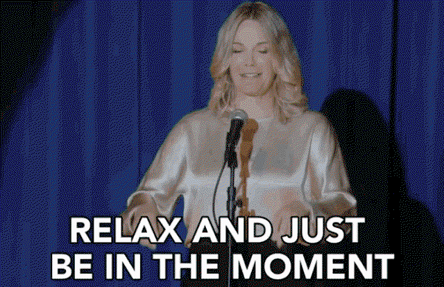 A gif of a blonde woman saying