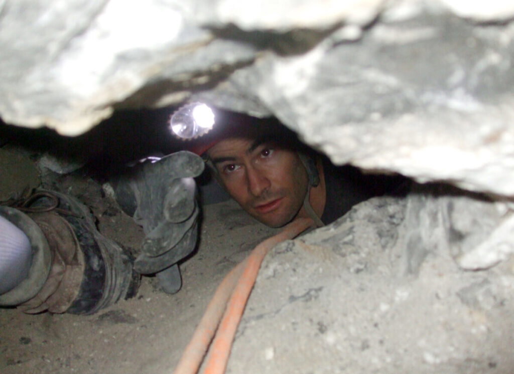 A rescuer in nutty putty cave