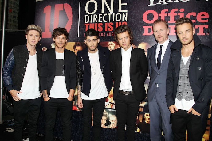 Members of One Direction and Morgan Spurlock