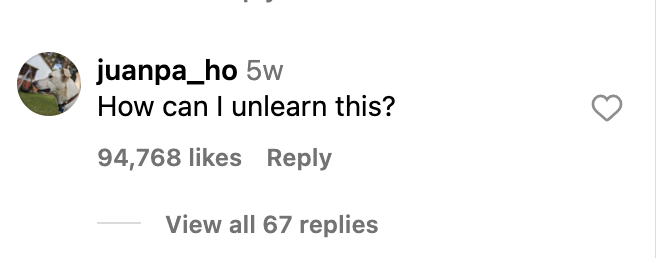 person commenting on Instagram post
