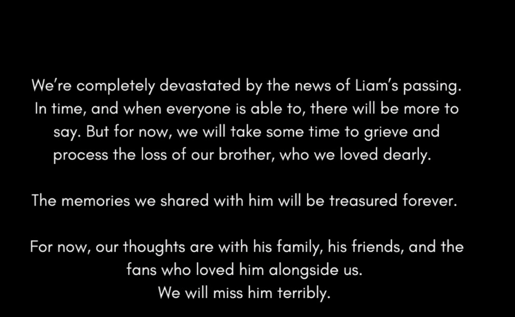 One direction issues statement on Liam Payne's death