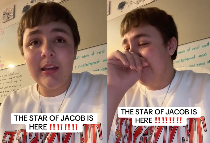 a young man speaking in a TikTok video
