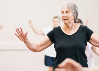 older woman doing exercise