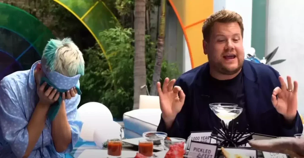 Katy Perry and James Corden on The Late Late Show.