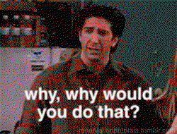 A gif of Ross from Friends saying 