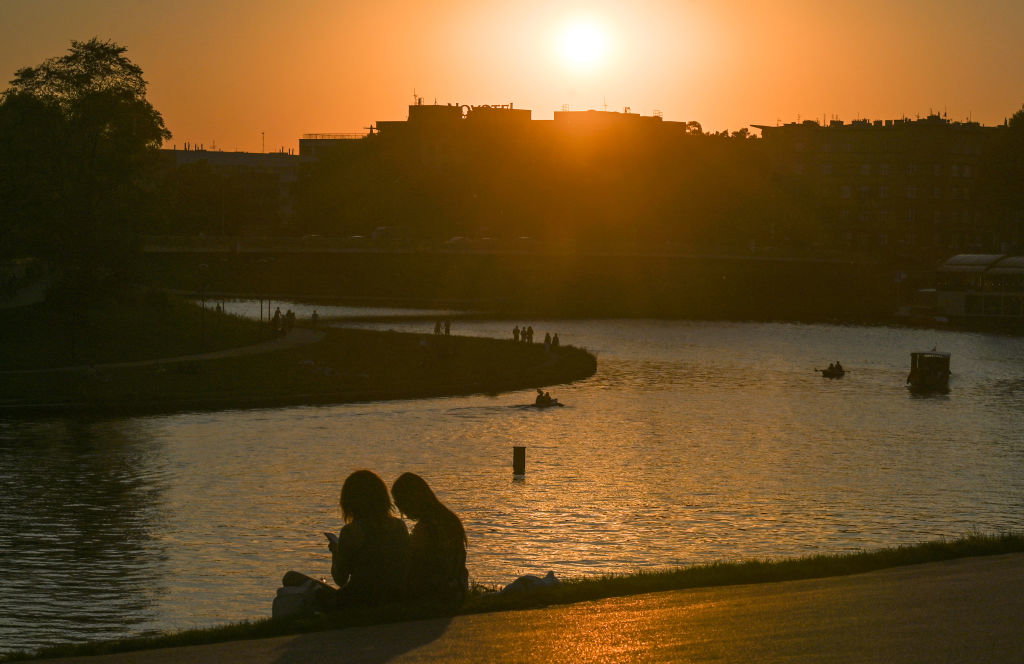 Sunset Seen From Wawel Castle In Krakow
