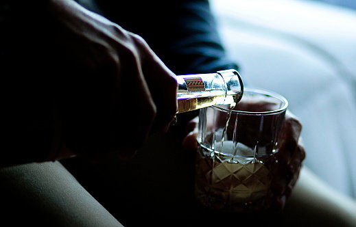 Man with whiskey