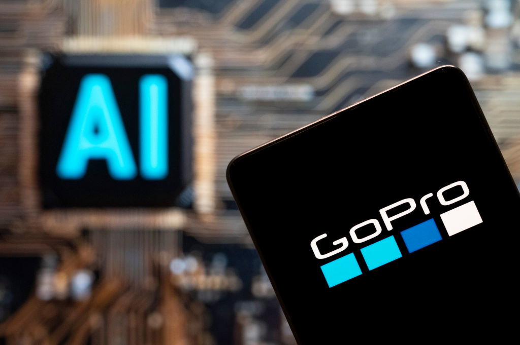 In this photo illustration, the American technology company...