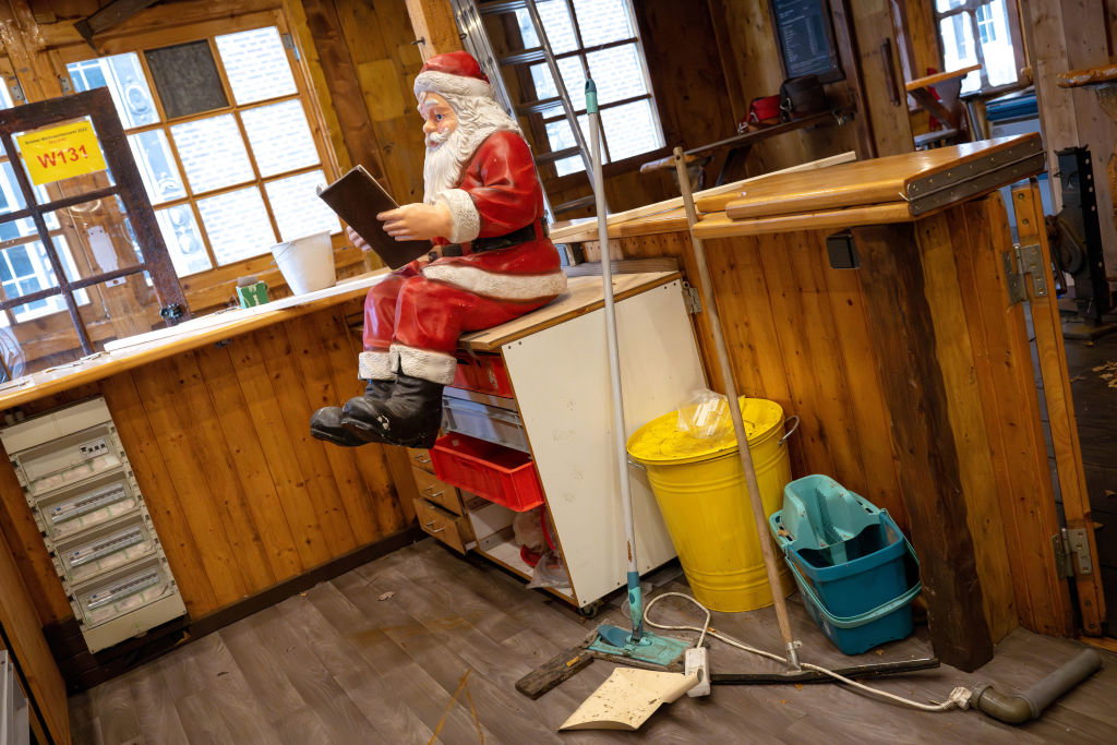 Construction of the Bremen Christmas market