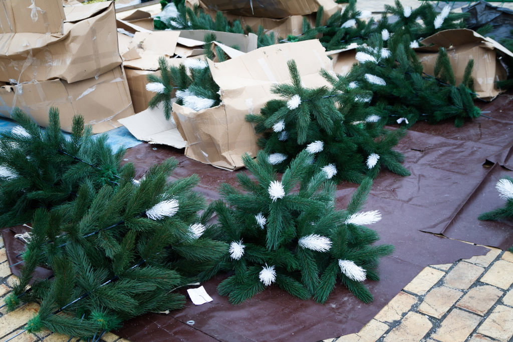 Christmas Tree Installed In Kyiv