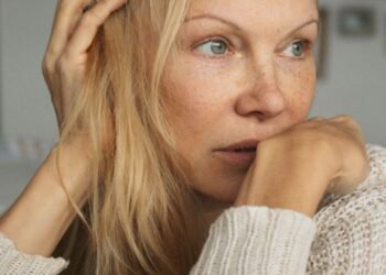 a close-up shot of pamela anderson