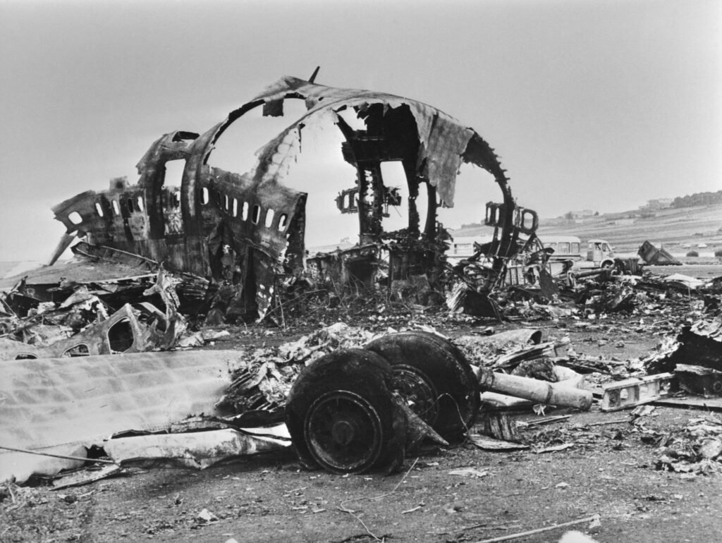 The wreckage of KLM Flight 4805