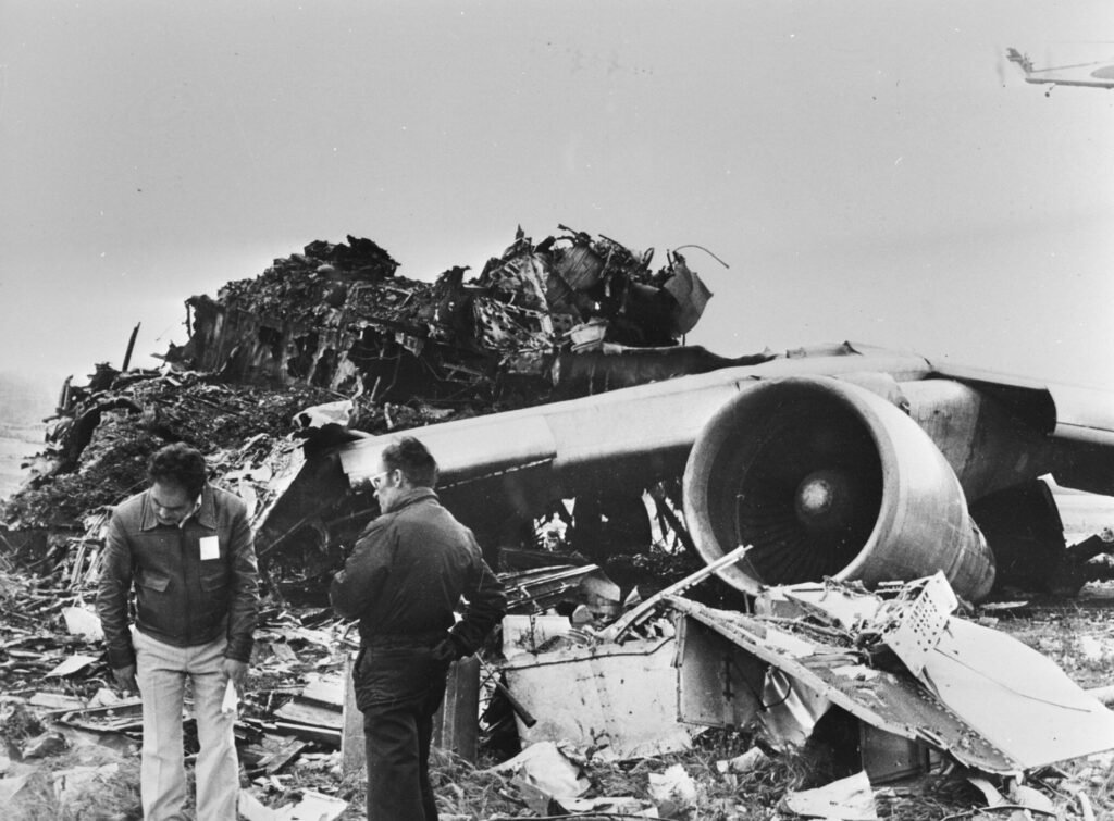 The wreckage of KLM Flight 4805