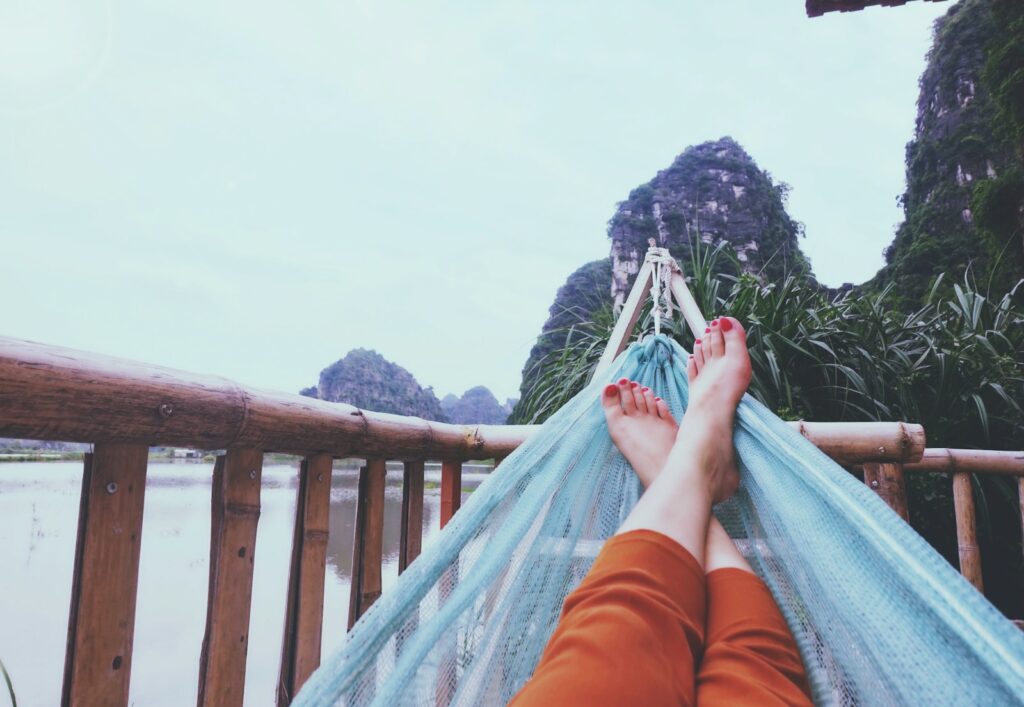 person in hammock