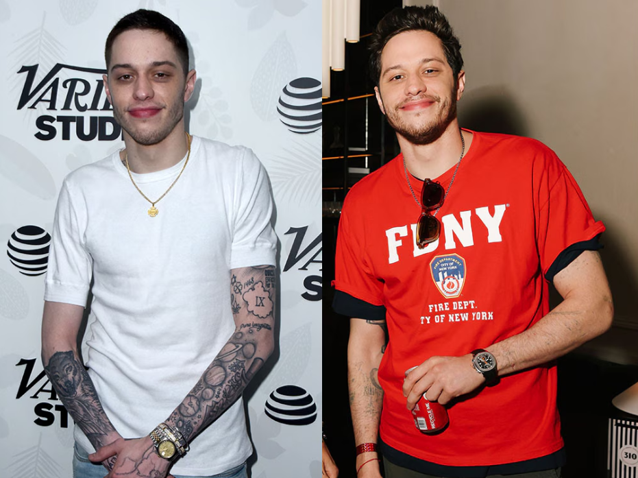  Pete Davidson Transformation appearing with and without the Tattoo