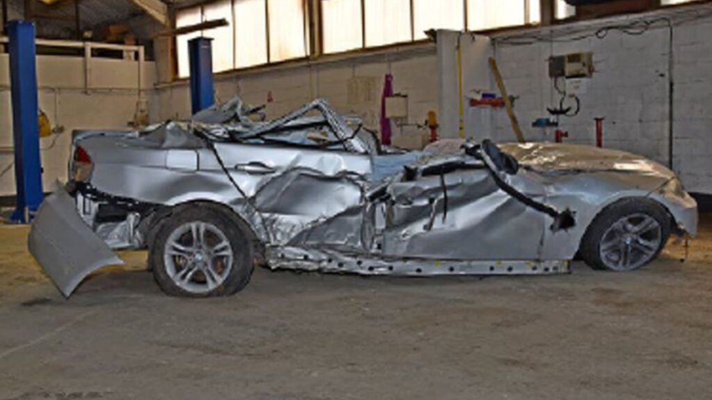 Car wreckage from the crash (Photo by Thomas Valley Police/PA)