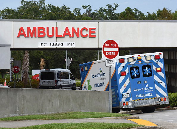 An ambulance arrives at the emergency department at...
