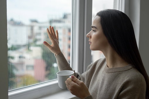 Lonely woman feeling alone and negative emotion