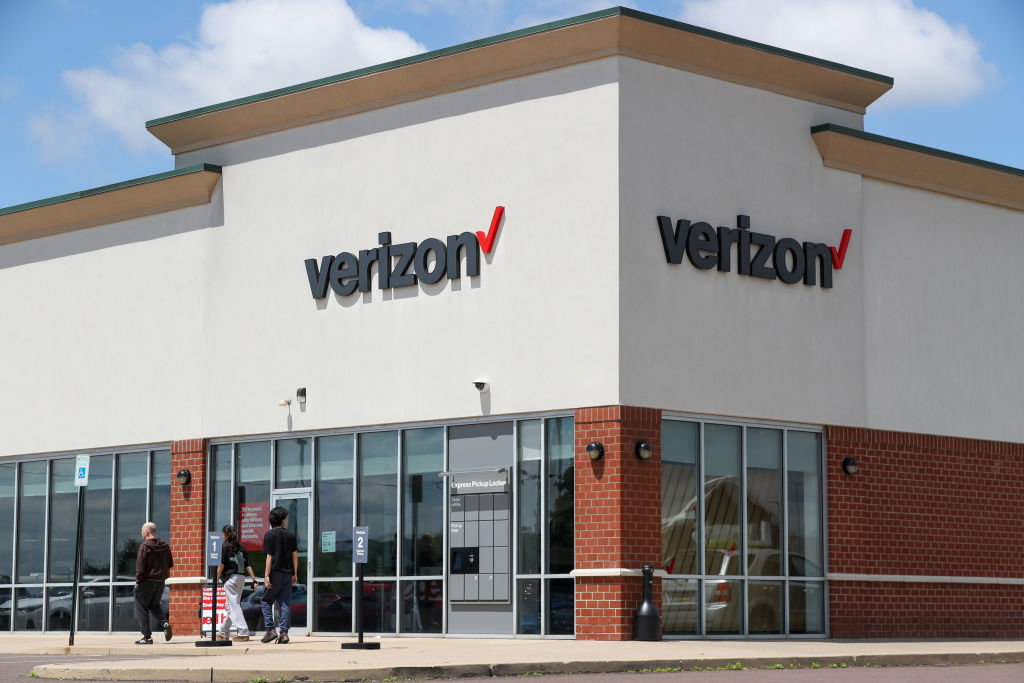 An exterior view of a Verizon store at the Buckhorn Plaza...