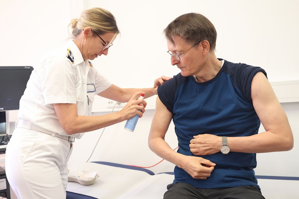 Health Minister Lauterbach Receives Influenza And Covid Vaccination