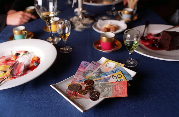 Tipping at a city restaurant. 16 February 1996. SMH GOOD LIVING. Photo by JENNIF