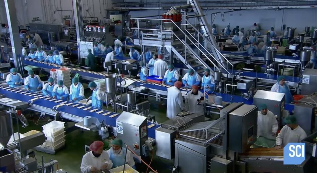 Inside sandwich factory