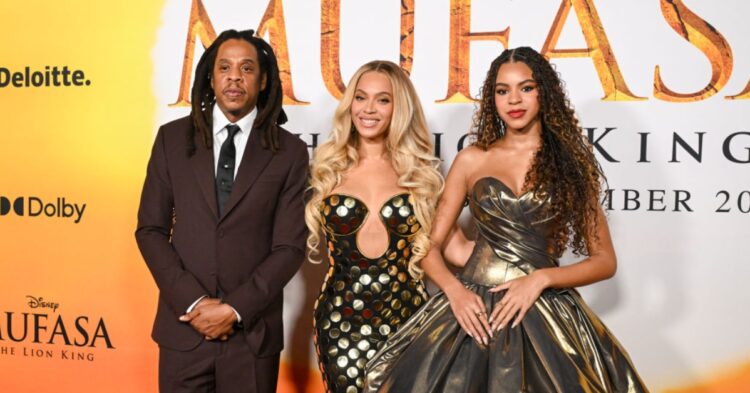 Jay-Z Family at Mufasa Premiere (Photo by Gilbert Flores/Variety via Getty Images)