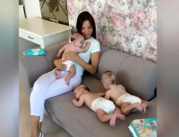 Kristina Ozturk and her babies