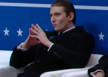 Barron Trump with his Mr. Burns-like hand gesture