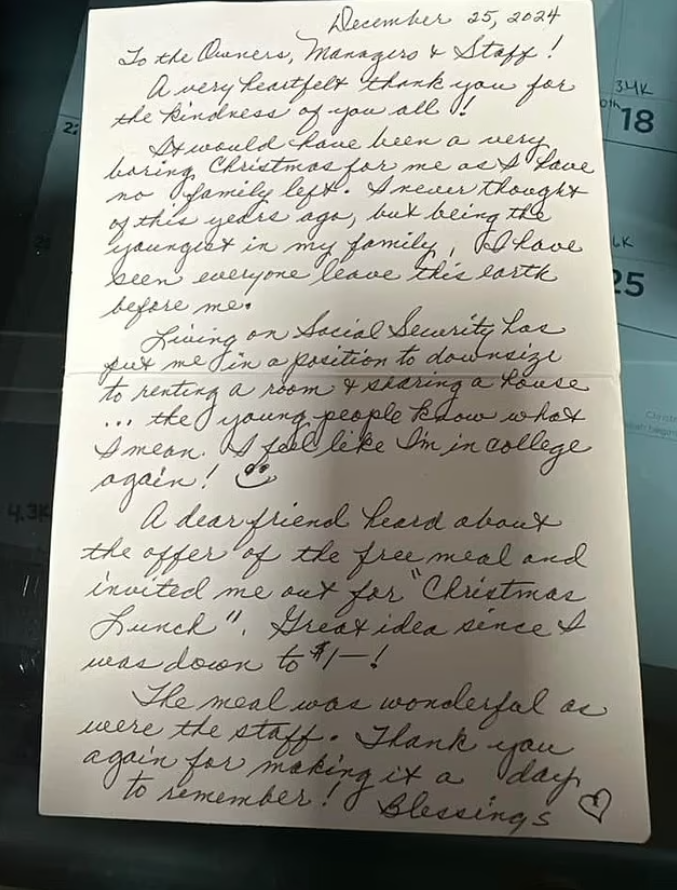Woman's letter