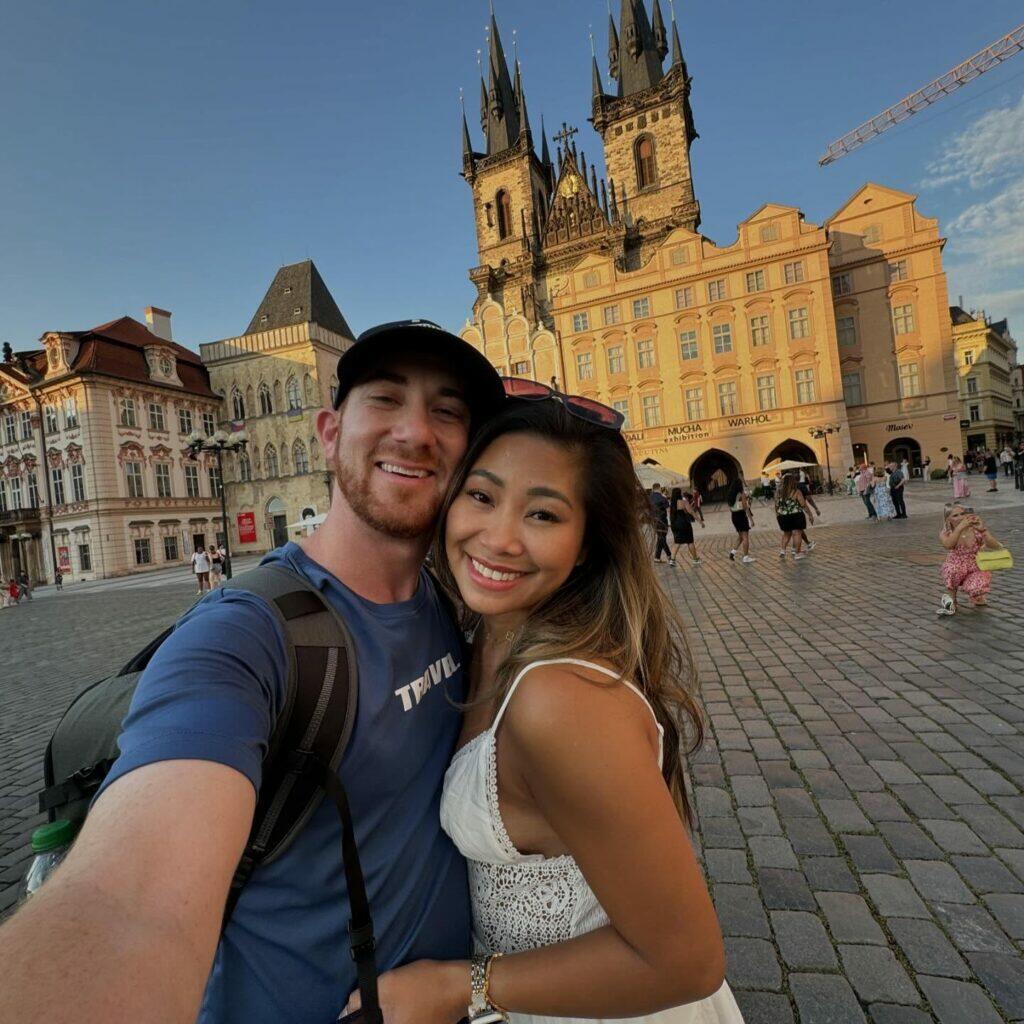 Drew Binsky with his wife