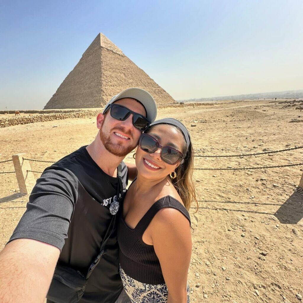 Drew Binsky with his wife