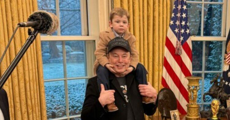 Elon Musk and his son, X