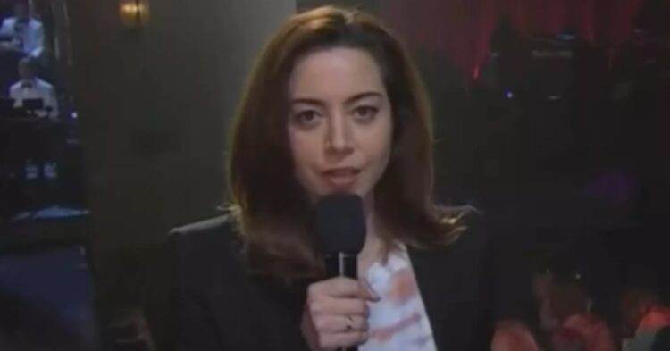 Aubrey Plaza at SNL 50th Anniversary event (SNL/NBC)
