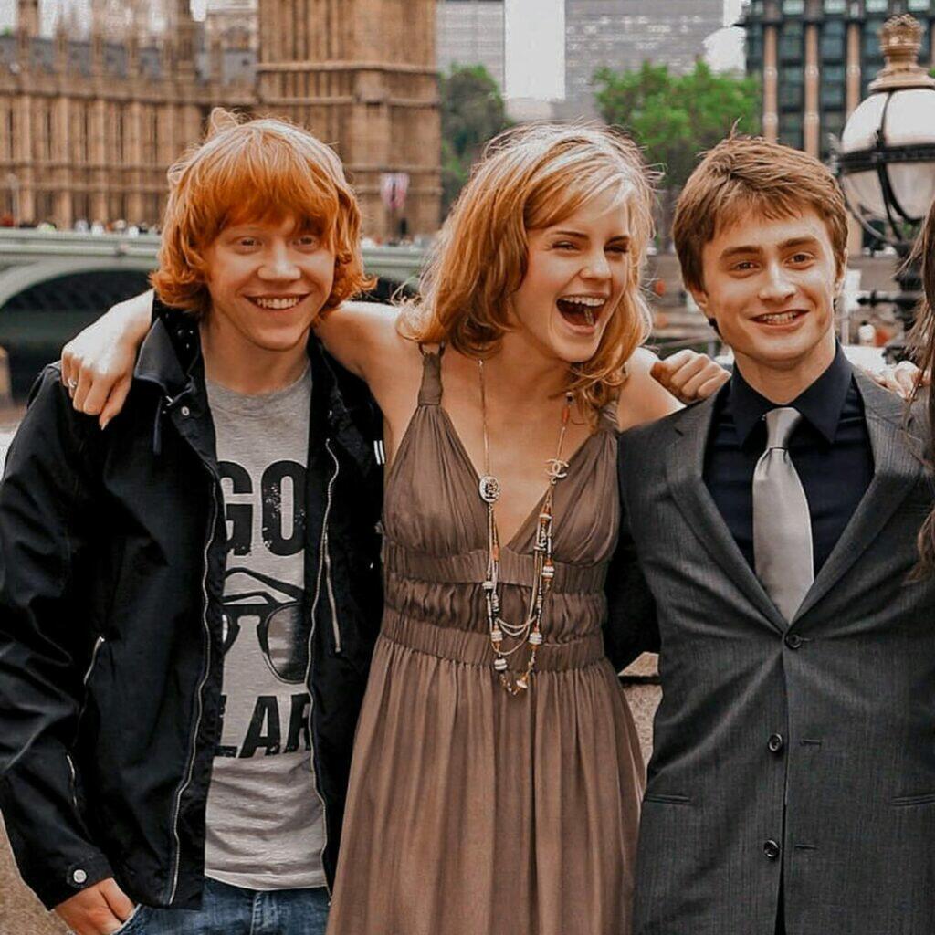 Rupert Grint, Ron Wesley, Harry Potter, Emma Watson, Daniel Radcliffe