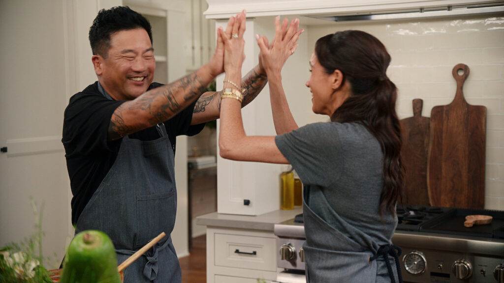 Roy Choi and Meghan Markle on 'With Love Meghan' (Netflix Tudum)