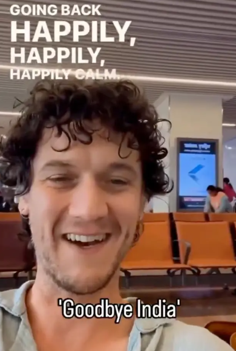 Screengrab from couple video at Ahmedabad airport